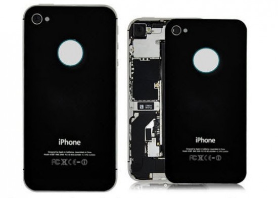 Apple iPhone 4S 4GS Back Battery Glass Cover Black