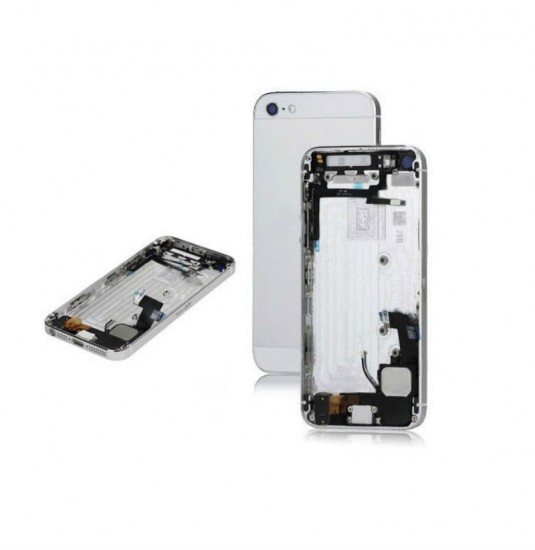 Apple iPhone 5 Back Housing White Silver Mid Frame Assembly with Cables