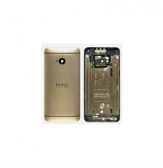 HTC One M7 Back Rear Housing Replacement Frame with Camera Lens Gold