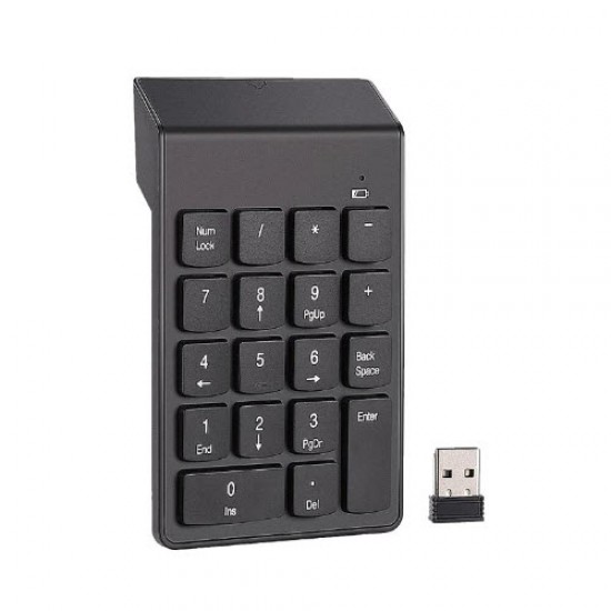 Wireless Mini Numeric Keypad Slim USB - Black