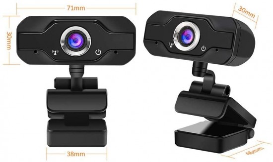 HD Pro Webcam with Microphone,PC USB Camera 1080P 90-Degree Wide View Angle